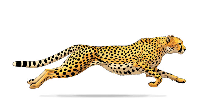 cheetah in motion dynamic vector illustration of a running cheetah for speed agility and wildlife designs
