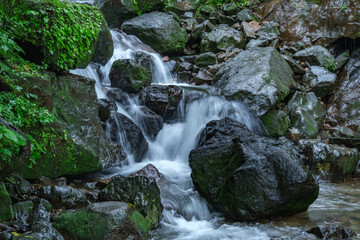 A waterfall during the monsoons near Pune India. Monsoon is the annual rainy season in India from June to September.