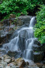 A waterfall during the monsoons near Pune India. Monsoon is the annual rainy season in India from June to September.