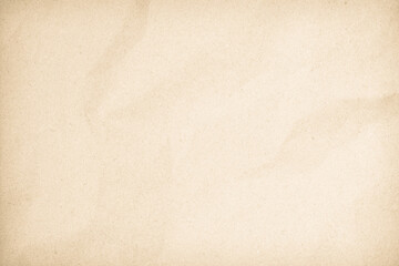 Brown recycled kraft paper crumpled vintage texture background for letter. Abstract parchment old retro page grunge blank.