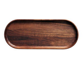 Dark wood oval serving tray.