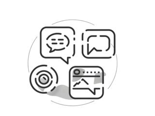 Communication icons chat message mobile phone isolated on a transparent background image