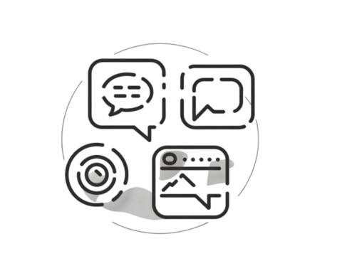 Communication icons chat message mobile phone isolated on a transparent background image