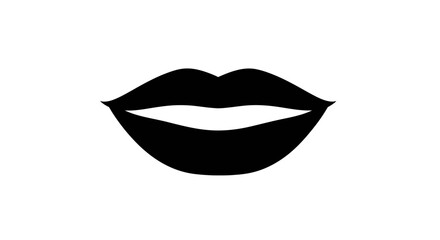 bold black lips a striking silhouette for beauty fashion and communication designs