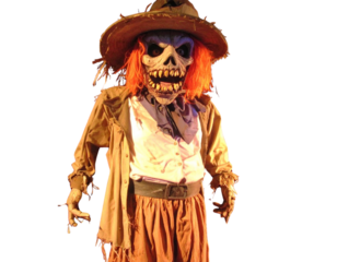 Haunted Scarecrow with Sinister Features, isolated on transparent background