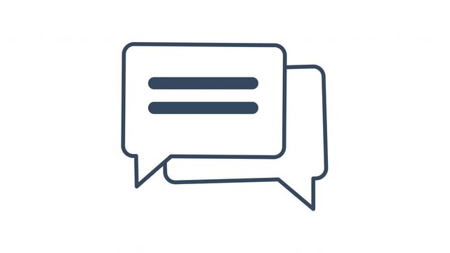 Speech ballon, chat concept, micro animation of dialog icon, communication concept, clip art, cartoon
