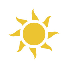 Simple clipart of yellow sun icon vector illustration.