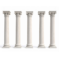 Fototapeta premium greek columns isolated on white background PNG,AI GENERATED 