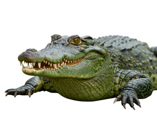 Fototapeta premium Realistic Alligator in Natural Pose, isolated on transparent background