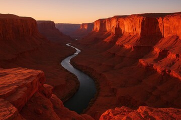 Majestic Grand Canyon River at Sunset