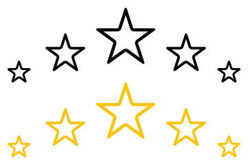 5 star ranking icon set. Five stars review rating vector illustration. Top quality rating symbol. Vector symbol template illustration. eps 10