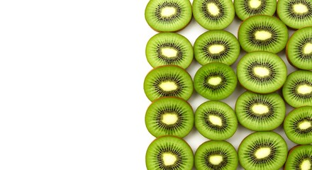 fresh slice kiwi fruit isolated on white background