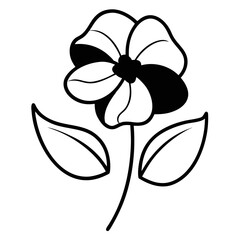  impatiens balsamina line art vector on-white