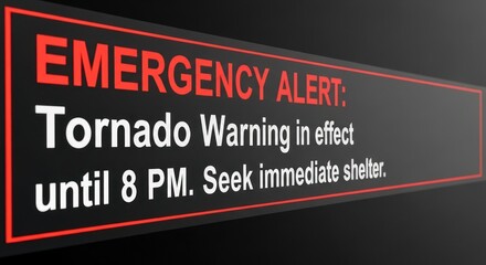 Tornado Warning Emergency Alert in Effect Until 8 PM, Seek Shelter