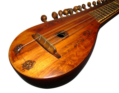 Handcrafted Dilruba for Classical Music, isolated on transparent background