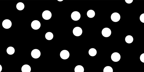Seamless black and white pattern or tile background set with big polka dots. For desktop wallpaper, decoration and website design.