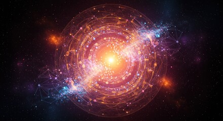 Obraz premium Cosmic Nebula: Interconnected Energy Streams and Celestial Network