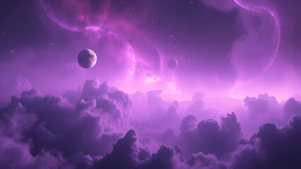 Dreamscape Galaxy – A Purple Voyage Through Cosmic Clouds