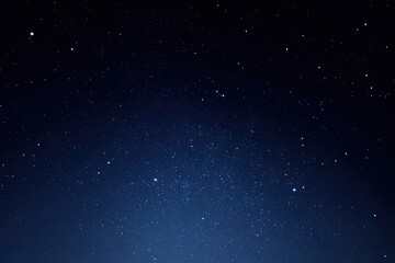 Naklejka premium Night sky dotted with many small stars. Dark blue gradient fades to lighter blue at bottom