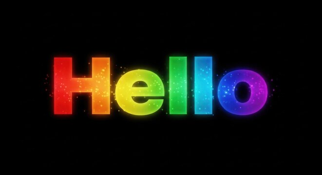 Colorful "Hello" Text on Black Background