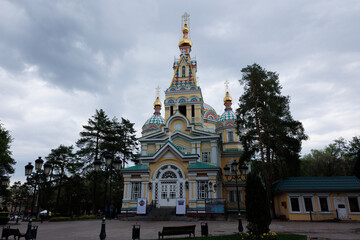 Naklejka premium Ascension Cathedral in Almaty, Kazakhstan