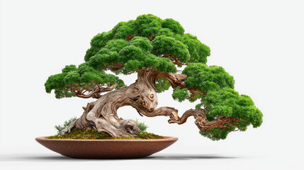 Exquisite Bonsai Tree Isolated On White