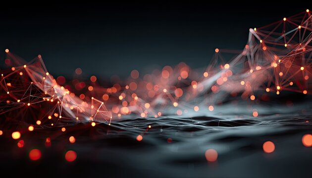 Abstract Network with Glowing Points