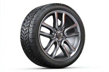 Fototapeta premium Car tire and wheel assembly (1)