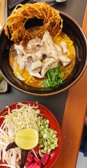 Khao Soi with Pork, Bacon and Vegetables