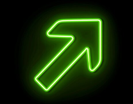 Neon green arrow pointing up - Powered by Adobe