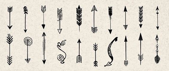 Set of decorative arrows with varied designs
