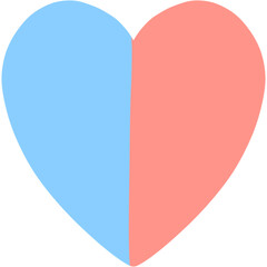 Blue and Pink heart shape