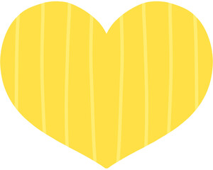 Yellow color heart shaped with white stripe inside