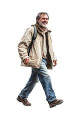 Fototapeta premium A cheerful adult man walking towards the camera
