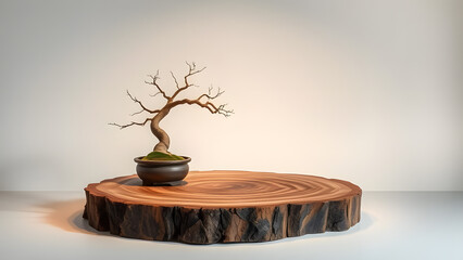 Minimalist Nature Display with Sculptural Twigs and White Pedestal