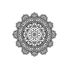 mandala line black for drawing and coloring