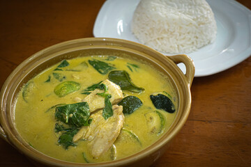 タイのバンコクのグリーンカレー