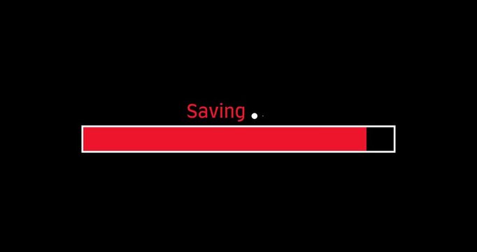 Loading bar downloading bar loading screen pix elated progress animation Loading Transfer Download 0-100% in black background.