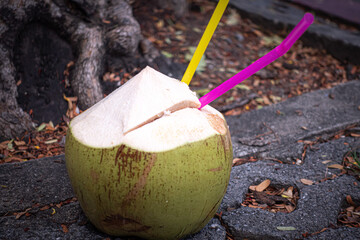 タイのバンコクのヤシのみドリンク