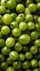 Close-Up Delightful Gooseberries, Vibrant Green Tones in Abundance, Aesthetic Arrangement