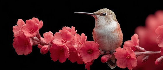 National Hummingbird Day Ruby-Throated Hummingbird on Red Flowers Summer Conservation Premium Authentic Marketing Content for Eco-Friendly Campaigns