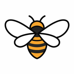 Simple and Colorful Cartoon Honeybee Illustration