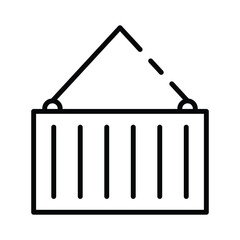 Black line icon of a container hanging
