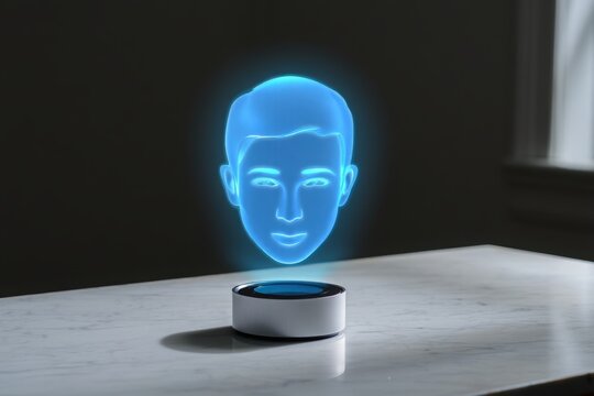  3d rendered illustration of a human head , Futuristic Digital Human Figure in Wireframe Style with Glowing Light Effects, Surrounded by Spiral Data Streams on Dark Grid Background – Virtua