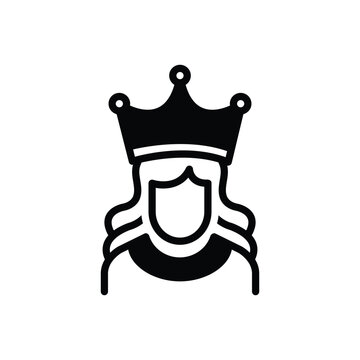 Black solid icon for princess