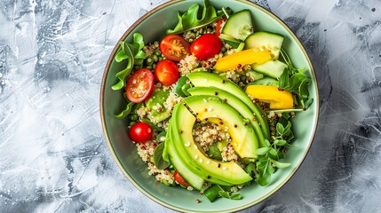 Avocado Quinoa Salad: A Nutrient - Rich Blend of Creamy Avocado and Wholesome Quinoa in a Fresh and Flavorful Salad Bowl