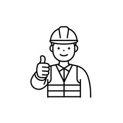 Happy Construction Worker Giving Thumbs Up