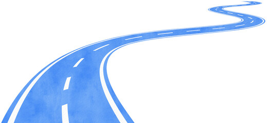 Watercolor winding road isolated on transparent background © Somkiat