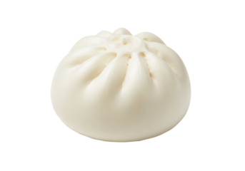 Authentic Steamed Chinese Baozi (Bao Bun) Isolated on White Background