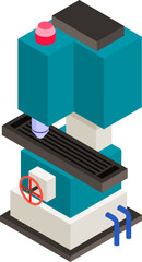 Isometric Milling and Industrial Machinery Icons Vector